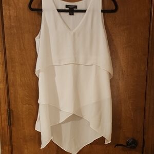 White House Black Market White Asymmetrical Top
